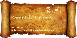 Rosenthál Ahmed névjegykártya